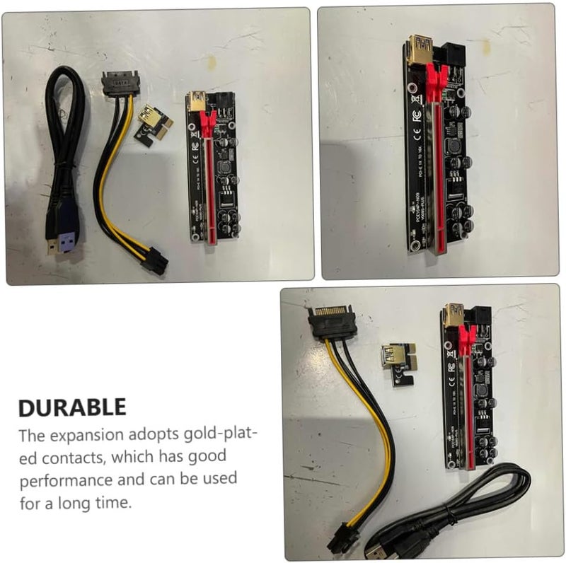 6sets Pci-e to Extender Riser Adapter Card with Capacitors for Stable Power Supply and Led Indicator Easy Installation for Gpu Mining and Gaming Use - Image 4