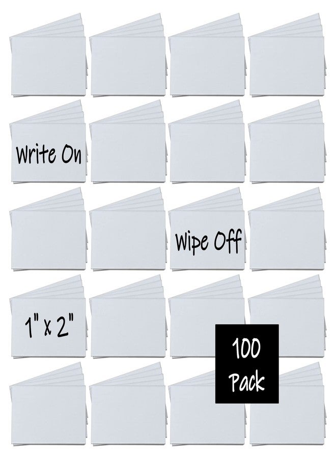 MV Magna Visual Magna Visual 1" x 2" White Pre-Cut Write On Wipe Off Magnetic Strips 100 Pack - Image 2