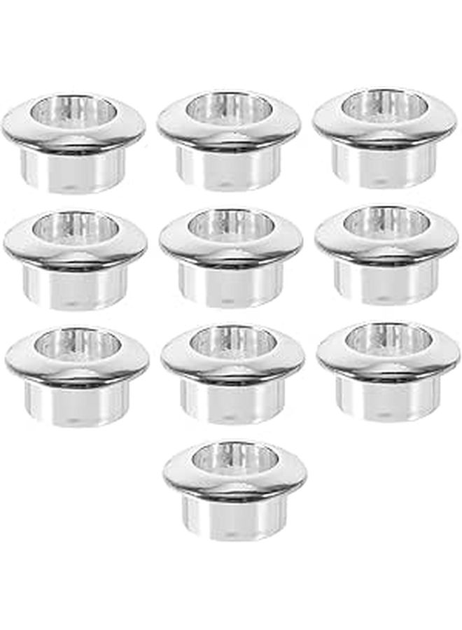 10pcs Round Desk Cable Grommets Chrome Easy Install Wire Hole Covers Organizer - Image 1