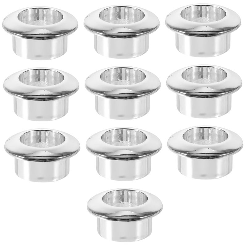 10pcs Round Desk Cable Grommets Chrome Easy Install Wire Hole Covers Organizer - Image 2
