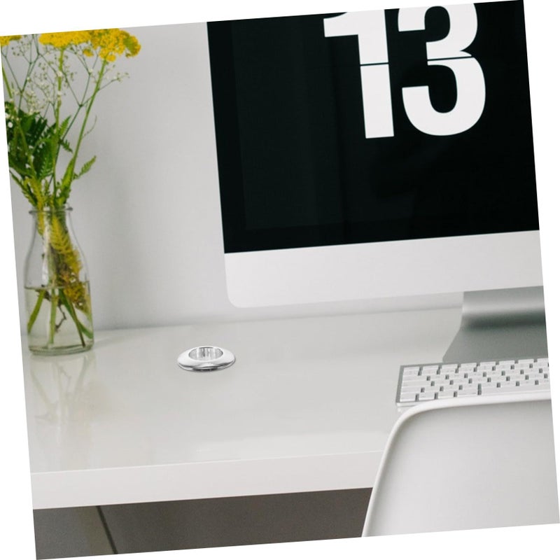 10pcs Round Desk Cable Grommets Chrome Easy Install Wire Hole Covers Organizer - Image 5