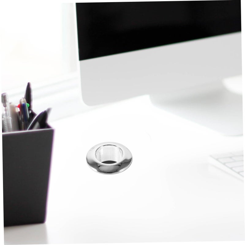 10pcs Round Desk Cable Grommets Chrome Easy Install Wire Hole Covers Organizer - Image 4