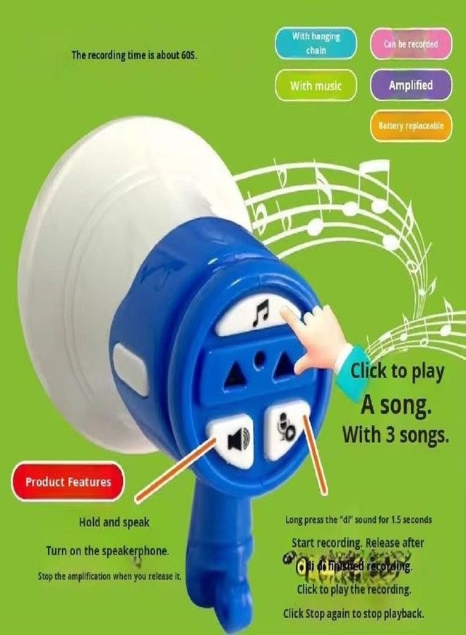 ATETO Mini Megaphone Keychain Toy | Portable Loudspeaker Voice Amplifier with Siren & Recording Feature | Fun Horn Keychain for Kids Outdoor Play Events & Travel - Image 5