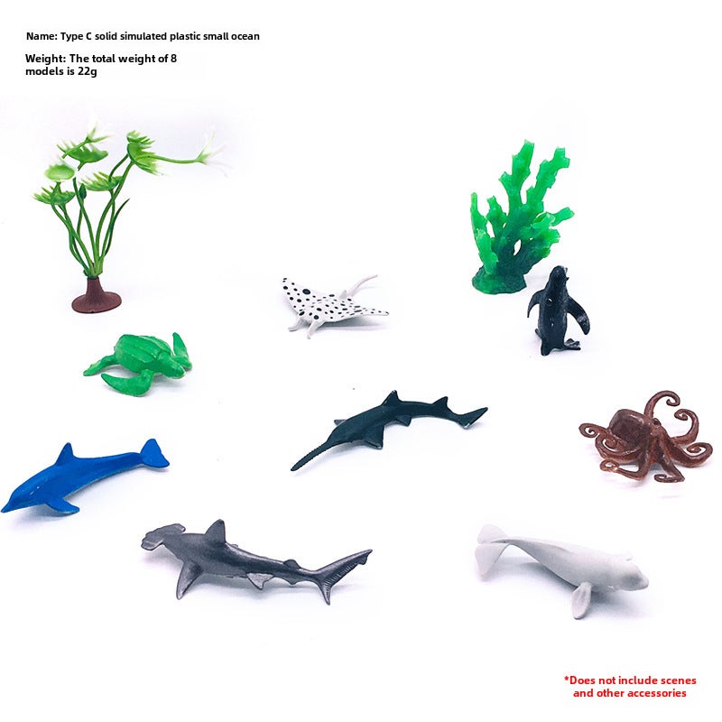 Mini Marine Animal Toy Models Set C set of small ocean 8 [OPP bag] does not contain scenes 