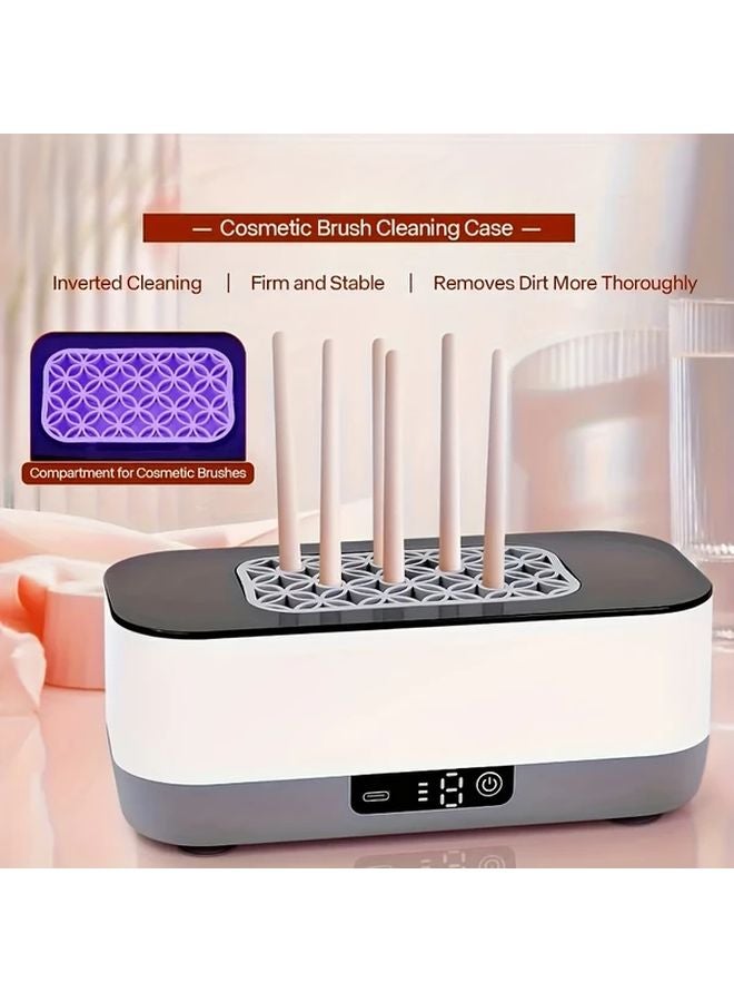 White Ultrasonic Cleaner USB Powered 360 Deep Cleaning for Eyewear Jewelry Dentures - Image 3