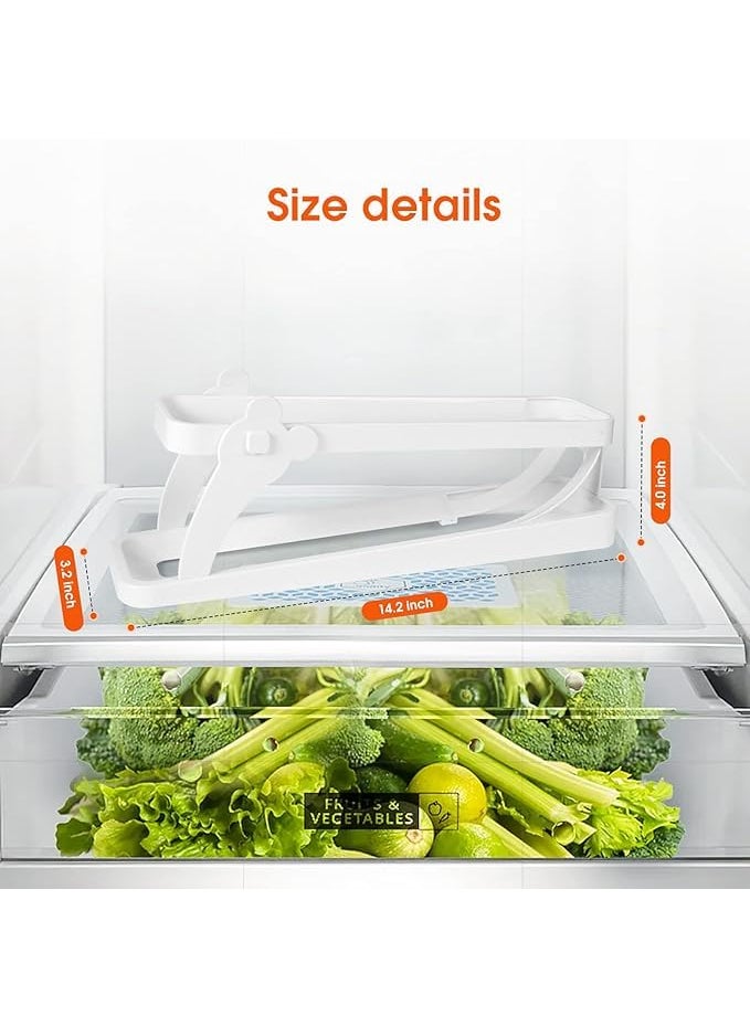 GRILL BUMP GRILL BUMP Egg Dispenser Automatic RollDown Double Layer Plastic Egg Tray Holder Egg Storage Container for Refrigerator Space Saving Egg Tray Egg Organizer  - Image 3