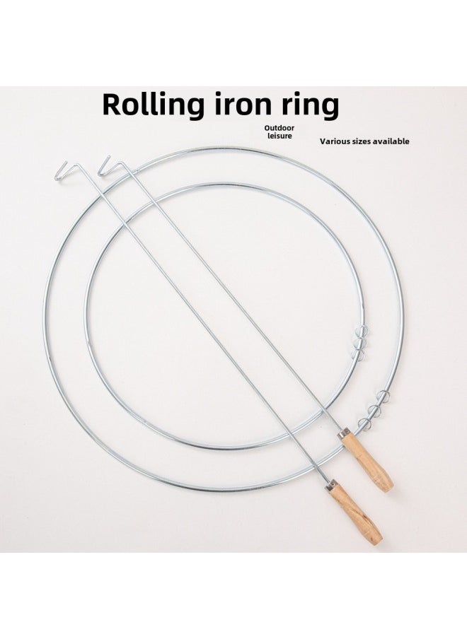 Solid Rolling Hoop 38cm50cm Push Hoop Traditional Nostalgic Toy Hoop Kidsren's Outdoor Kindergarten Rolling Hoop-Specifications:38 Flat Iron Ring  - Image 2