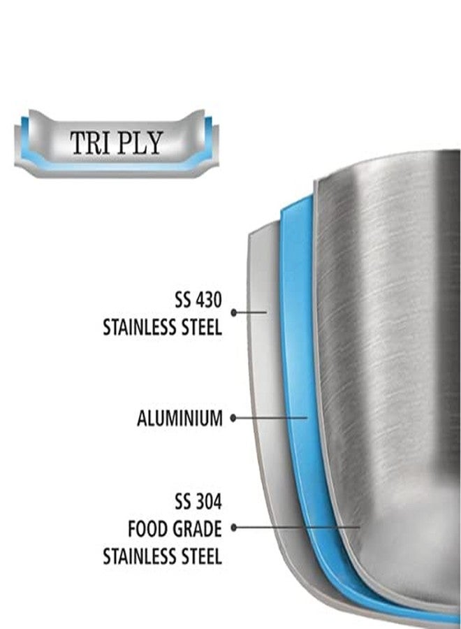 BLeaf Stainless Steel-Flat Bottom Tope/ Heavy Guage Tope (Pack of 5) (0.5L, 1L, 1.5L, 2L, 2.5L) 4 Pcs Ladle Set (Combo) - Image 4