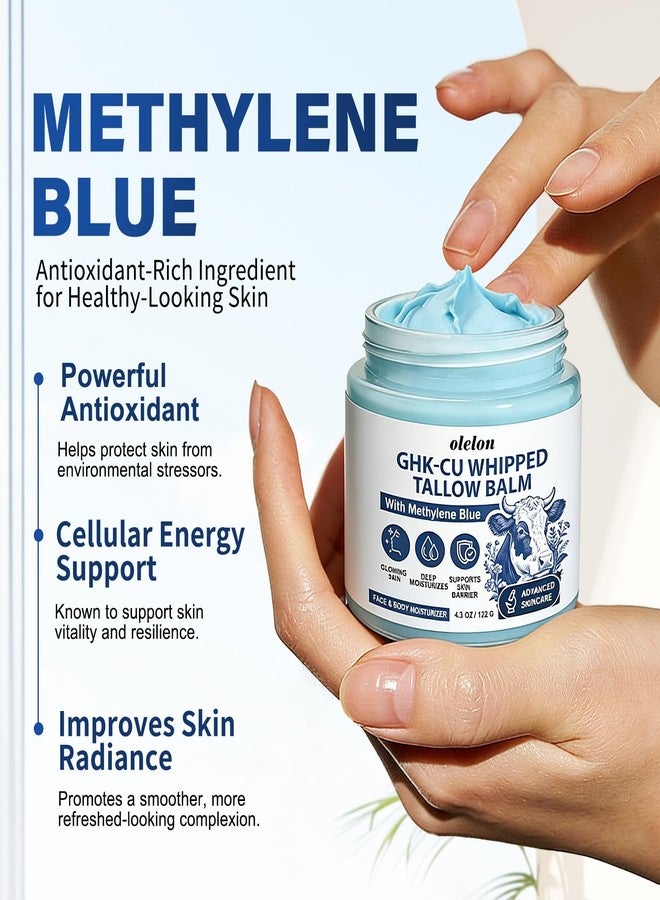 OLELON 25,000ppm GHK-Cu copper Peptide Beef Tallow Balm with Methylene Blue, 4oz - Image 4