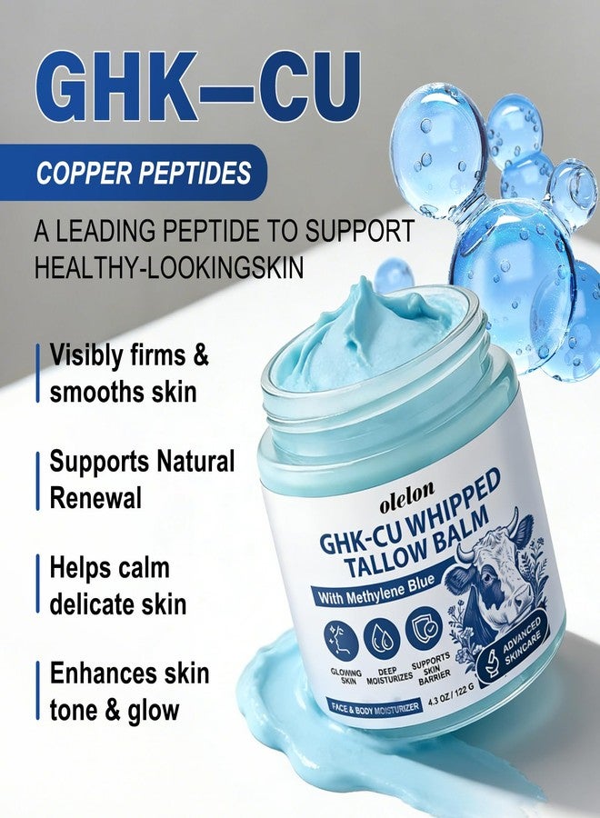 OLELON 25,000ppm GHK-Cu copper Peptide Beef Tallow Balm with Methylene Blue, 4oz - Image 3