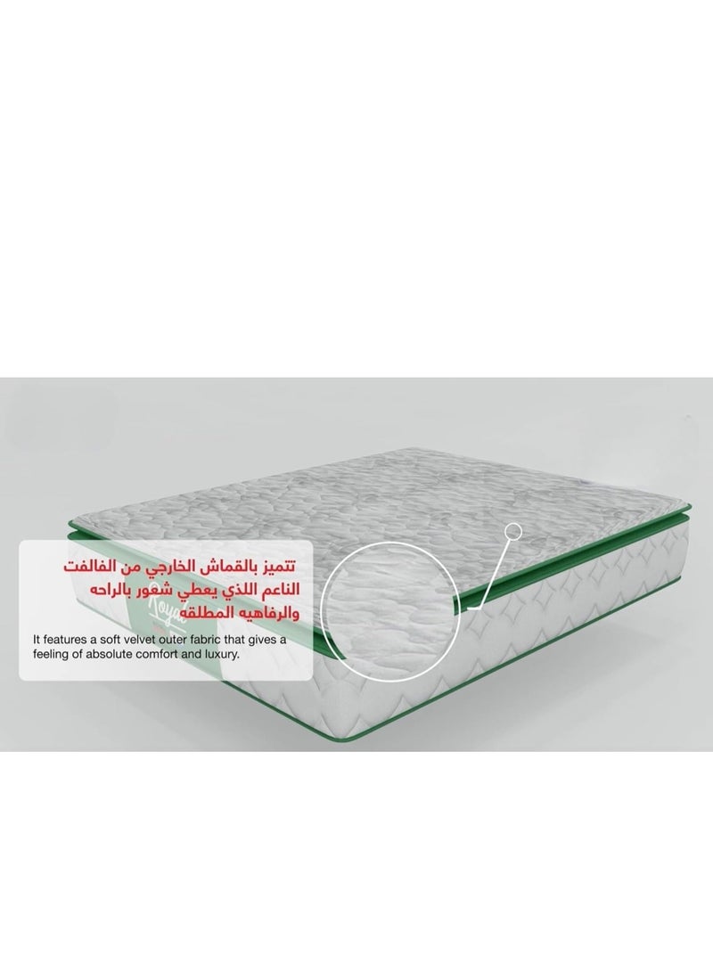 Back Care mattress with medium pressure, featuring a 20 cm high-density RF6-MIX foam layer and soft velvet fabric. Designed to provide optimal spinal support, it is easy to ship and store thanks to advanced compression and packaging technology 200x140x31 cm - Image 4
