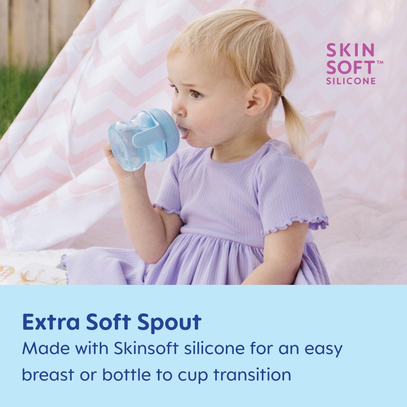 MAM Starter Cup (1 Count), MAM Sippy Cup, Drinking Cup with Extra-Soft Spill-Free Spout and Non-Slip Handles, for Boys 4+ Months, Five Ounces, Blue - Image 3