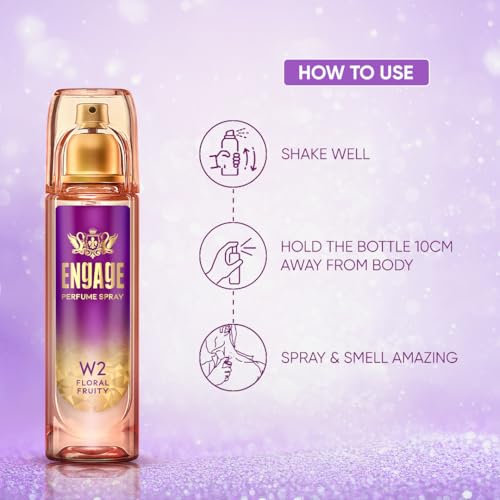 Engage W2 Perfume Spray for Women 120ml | Floral & Fruity |Berries, Orchid, Vanilla | 24 hr Freshness | Long Lasting | No Parabens | No Silicones| Dermatologically Tested |Crafted for Everyday Luxury - Image 4