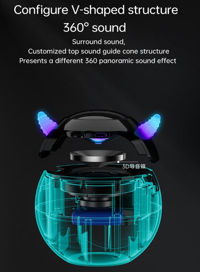 Bukela Little Devil Bluetooth Speaker Alarm Clock, AI-powered smart speaker, 8-stage timer with adjustable volume, USB and Type-C ports, dual alarm function (bedroom-specific) - Image 4