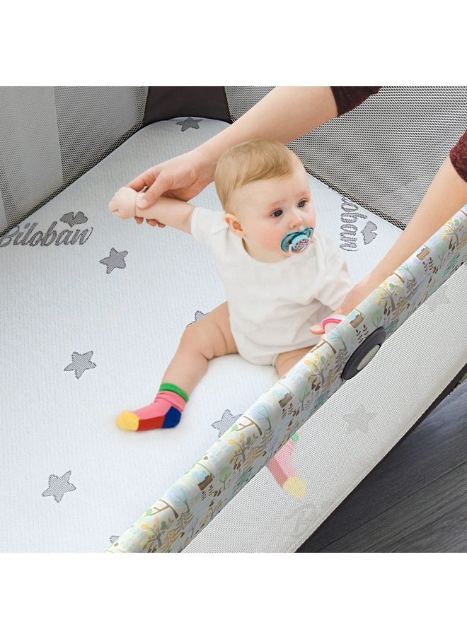 Biloban - Bassinet Mattress Pad 25 x 36.5, Fits Dream On Me Nest/Zodiak/Zoom Portable, Pamo Babe Deluxe and Baby Trend Deluxe Portable, Waterproof Breathable Soft Baby Foam with Removable Zippered Cover - Image 1