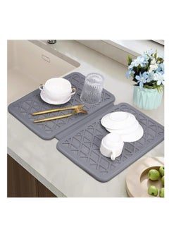 Excefore Silicone Dish Drying Mat, Dish Drying Mat for Kitchen Counter, Collapsible Large Dish Drainer Mat, Diatomaceous Earth Draining Mat, Kitchen Absorbent Draining Mat, Durable Heat Easy to Clean  - Image 1