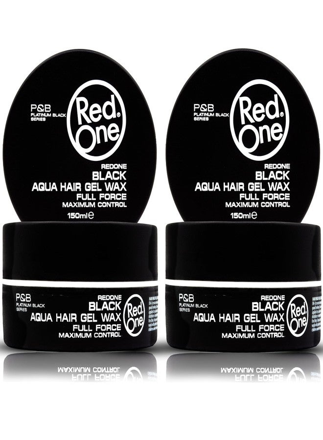 Redone Hair Wax Black 150 ml - Strong Hold & High Shine Hair Styling Wax for Men & Women | Hair Gel Alternative for Slick Styles, Edge Control - Pack of 2