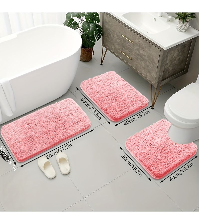 Grass Green Thickened Non Slip Soft Plush Absorbent Bathroom Rug Floor Mat For Living Room Bedroom Shower Bathtub 40x50 40x60 50x80 - Image 3