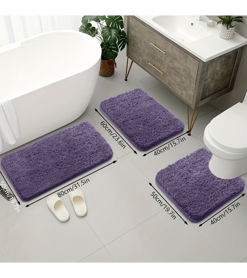 Grass Green Thickened Non Slip Soft Plush Absorbent Bathroom Rug Floor Mat For Living Room Bedroom Shower Bathtub 40x50 40x60 50x80 - Image 4