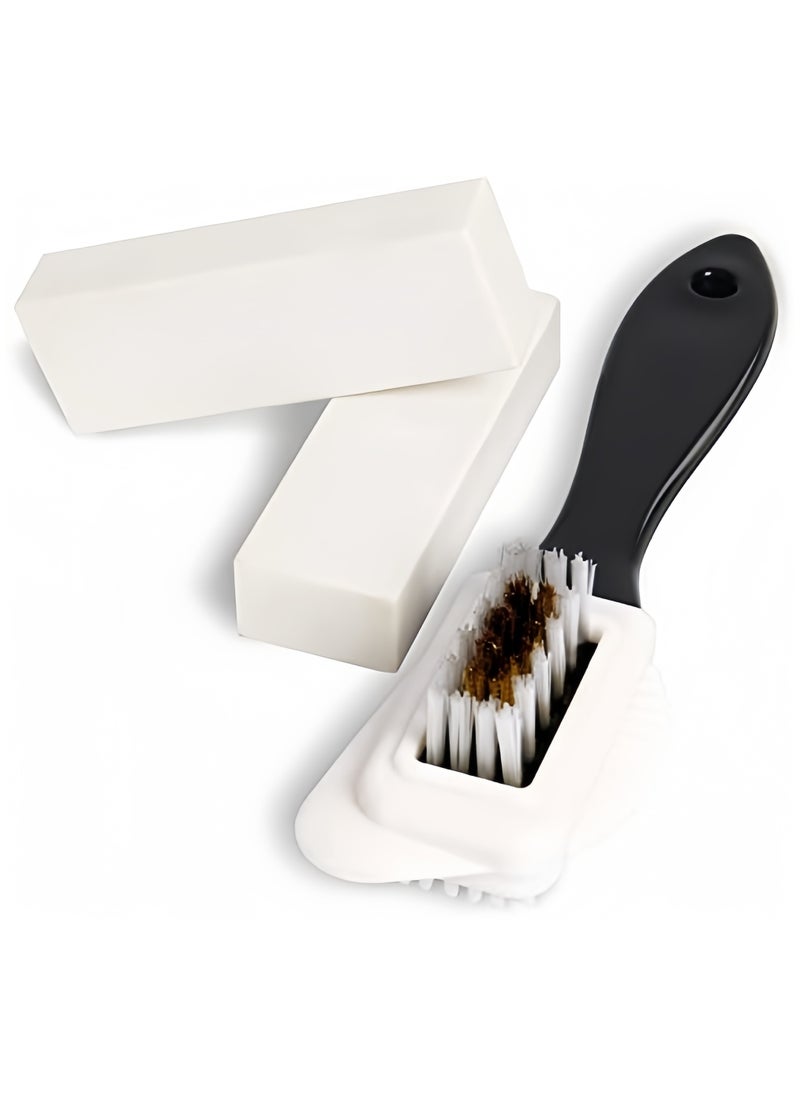 KHAJUL Professional Suede Shoe Cleaner Kit, Suede & Nubuck 4-Way Brush with Extra 2 Erasers, For Shoes & Boots  - Image 1