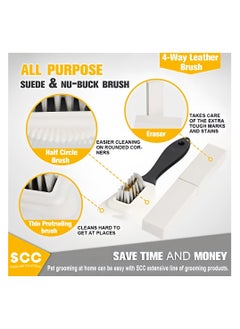 KHAJUL Professional Suede Shoe Cleaner Kit, Suede & Nubuck 4-Way Brush with Extra 2 Erasers, For Shoes & Boots  - Image 3