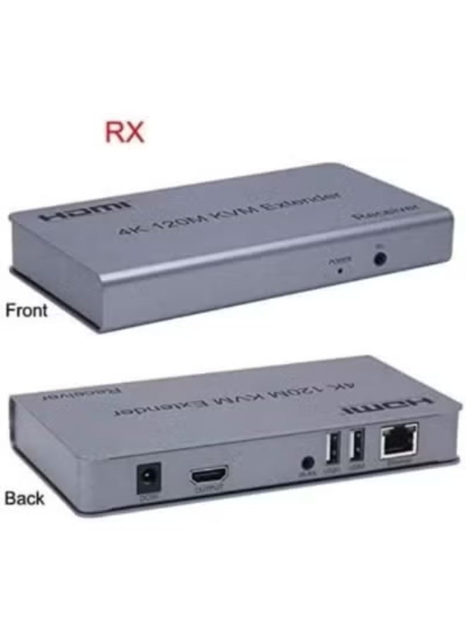 إكستندر HDMI KVM بدقة 4K – مسافة 120 متر عبر كابل إيثرنت – دعم USB للفأرة، الكيبورد والشاشات التاتش - Image 2