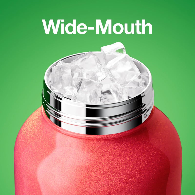 CHAKO LAB Christmas Water Bottle with Straw and Carry Handle | Wide Mouth vacuum insulated stainless steel Bottles | Reusable, leak-proof and BPA-free | 33oz(Green&Red) - Image 5