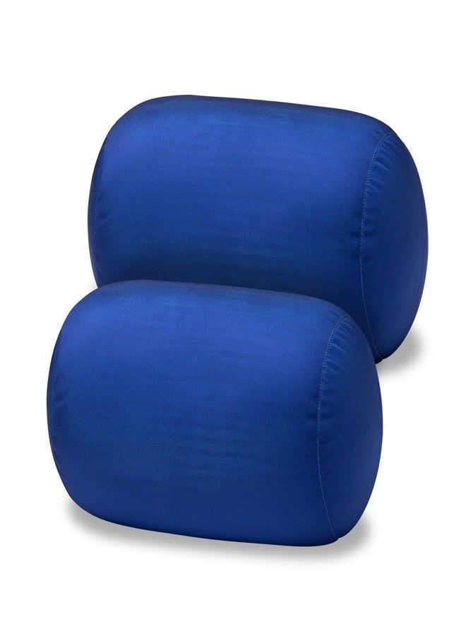 Focustree Squishy Microbead Bean Neck Pillow 2Pcs Bolster Tube Body Pillow for Sleeping Smooth Cool Touch Fabric Neck & Back Support Throw Travel Pillow Fun Colors (Navy Blue 2Pcs) - Image 1