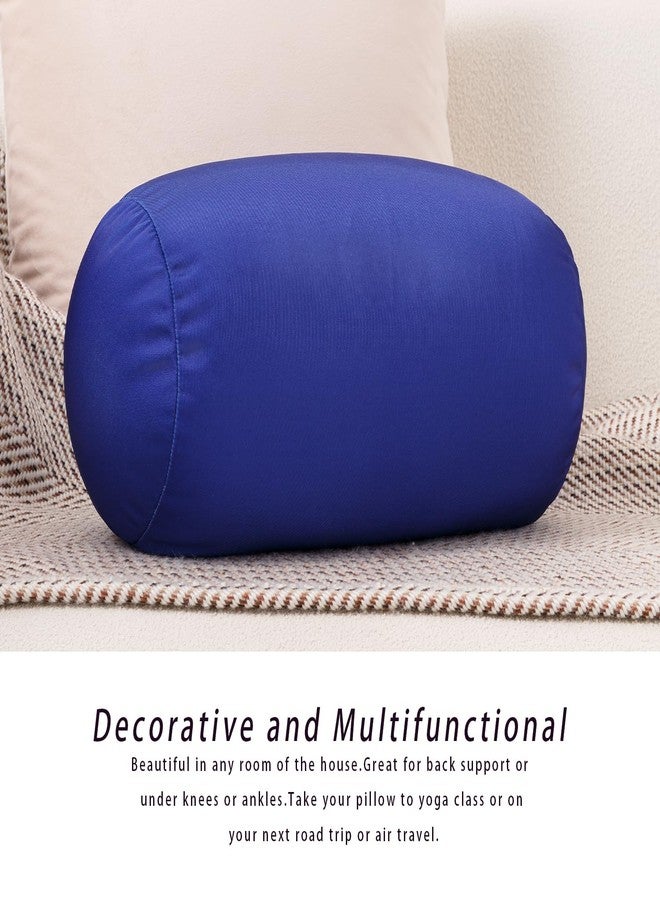 Focustree Squishy Microbead Bean Neck Pillow 2Pcs Bolster Tube Body Pillow for Sleeping Smooth Cool Touch Fabric Neck & Back Support Throw Travel Pillow Fun Colors (Navy Blue 2Pcs) - Image 4