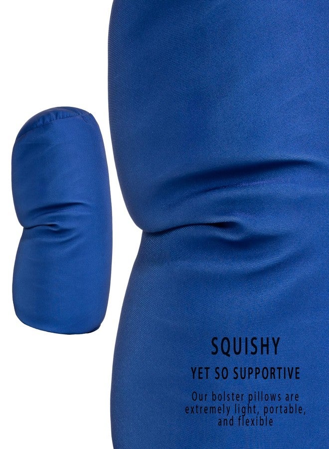 Focustree Squishy Microbead Bean Neck Pillow 2Pcs Bolster Tube Body Pillow for Sleeping Smooth Cool Touch Fabric Neck & Back Support Throw Travel Pillow Fun Colors (Navy Blue 2Pcs) - Image 5