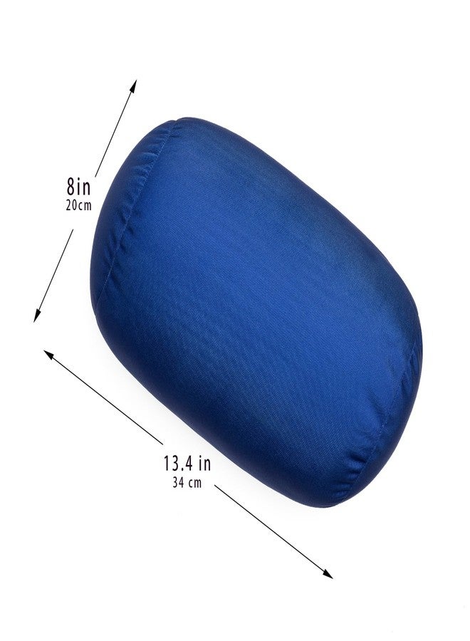 Focustree Squishy Microbead Bean Neck Pillow 2Pcs Bolster Tube Body Pillow for Sleeping Smooth Cool Touch Fabric Neck & Back Support Throw Travel Pillow Fun Colors (Navy Blue 2Pcs) - Image 3