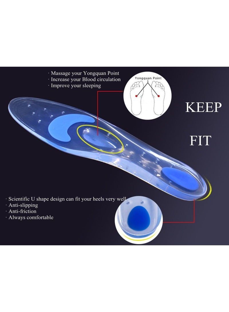 سيليكون أقراط هلام قوس دعم إدراج الأحذية العظامية ، تخفيف التهاب الفاسية النباتية ألم الإفراج عن كعب العظام الكعب والذرة تدليك الكعب (حجم XL) - Image 2