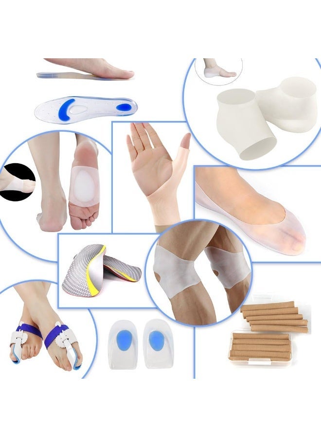 سيليكون أقراط هلام قوس دعم إدراج الأحذية العظامية ، تخفيف التهاب الفاسية النباتية ألم الإفراج عن كعب العظام الكعب والذرة تدليك الكعب (حجم XL) - Image 5