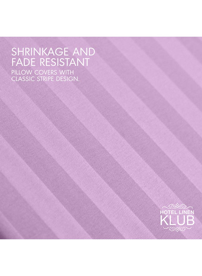 Hotel Linen Klub Hotel Linen Klub Long Body 1Pc Stripe Pillowcase - 100% Microfiber  with envelope closure, Soft and Durable Quality, Size : 45 x 125cm , Lilac  - Image 3