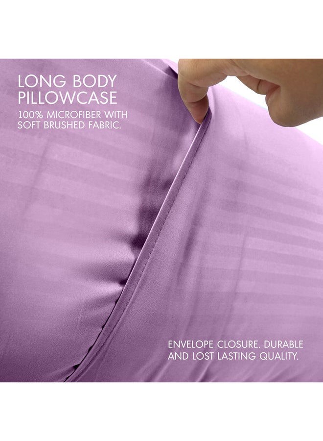 Hotel Linen Klub Hotel Linen Klub Long Body 1Pc Stripe Pillowcase - 100% Microfiber  with envelope closure, Soft and Durable Quality, Size : 45 x 125cm , Lilac  - Image 2