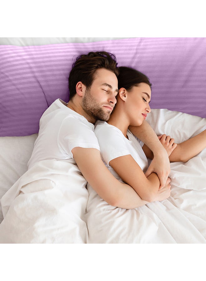 Hotel Linen Klub Hotel Linen Klub Long Body 1Pc Stripe Pillowcase - 100% Microfiber  with envelope closure, Soft and Durable Quality, Size : 45 x 125cm , Lilac  - Image 5