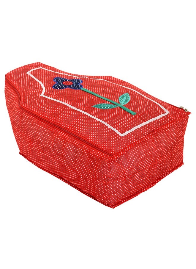 Kuber Industries Kuber Industries Dot Printed Blouse Cover Clothes Storage Bag Garments Organiser for Wardrobe (Red)  - Image 1
