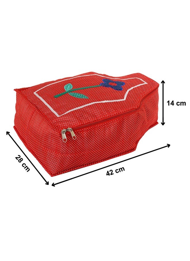 Kuber Industries Kuber Industries Dot Printed Blouse Cover Clothes Storage Bag Garments Organiser for Wardrobe (Red)  - Image 5