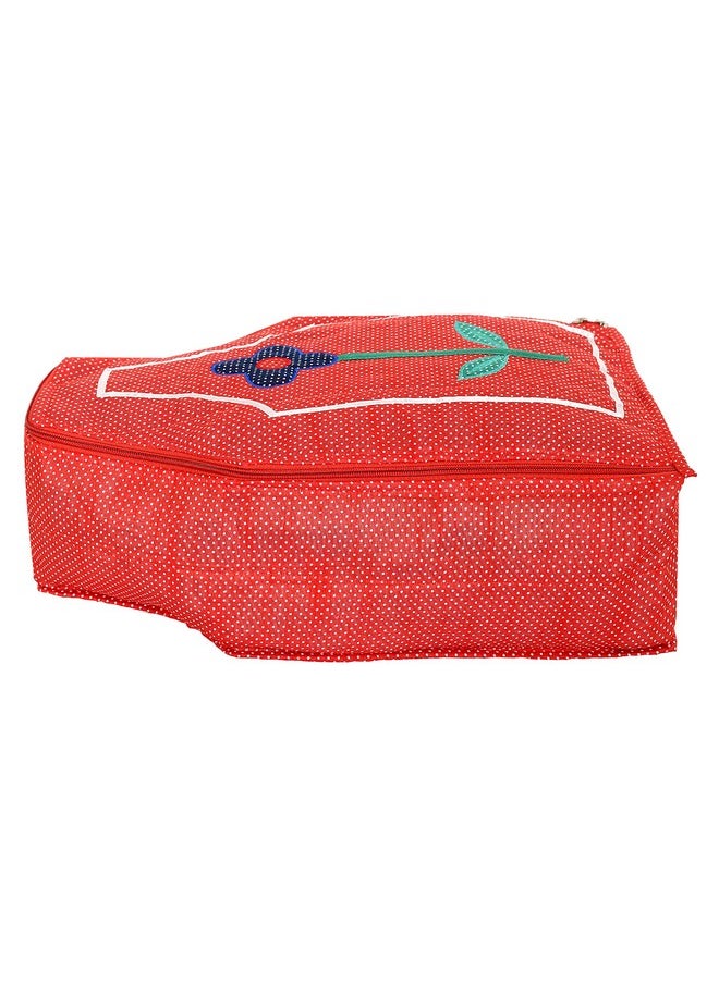 Kuber Industries Kuber Industries Dot Printed Blouse Cover Clothes Storage Bag Garments Organiser for Wardrobe (Red)  - Image 2