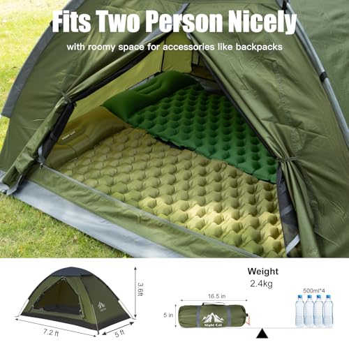 Night Cat Backpacking Tent for One 1 to 2 Persons Lightweight Waterproof Camping Hiking Tent for Adults Kids Scouts Easy Setup Single Layer 2.2x1.2m - Image 3