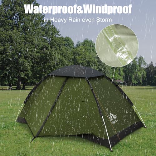 Night Cat Backpacking Tent for One 1 to 2 Persons Lightweight Waterproof Camping Hiking Tent for Adults Kids Scouts Easy Setup Single Layer 2.2x1.2m - Image 4