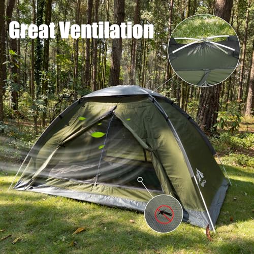 Night Cat Backpacking Tent for One 1 to 2 Persons Lightweight Waterproof Camping Hiking Tent for Adults Kids Scouts Easy Setup Single Layer 2.2x1.2m - Image 5
