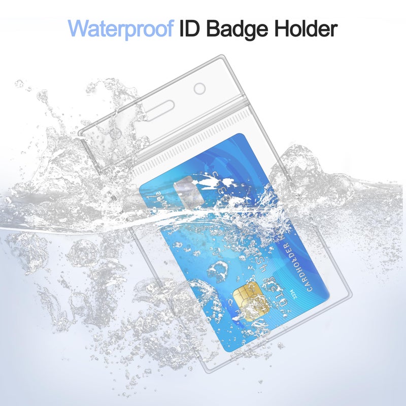 MoHern 30 Pcs Lanyards for ID Badges, Clear Lanyards for Cruise Ship Cards, Waterproof Lanyard Card Holder for Carnival Sail, Vertical Nametag Holder (Rainbow, 10 Colors) - Image 3