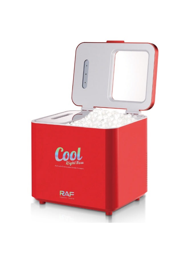 RAF R.0311R Automatic Ice Maker Machine 1.2L 150W with Adjustable Ice Size, Continuous Ice Production, Automatic Cleaning, Full Ice Reminder and Ice Scoop for Home Kitchen Office Drinks Red - Image 3