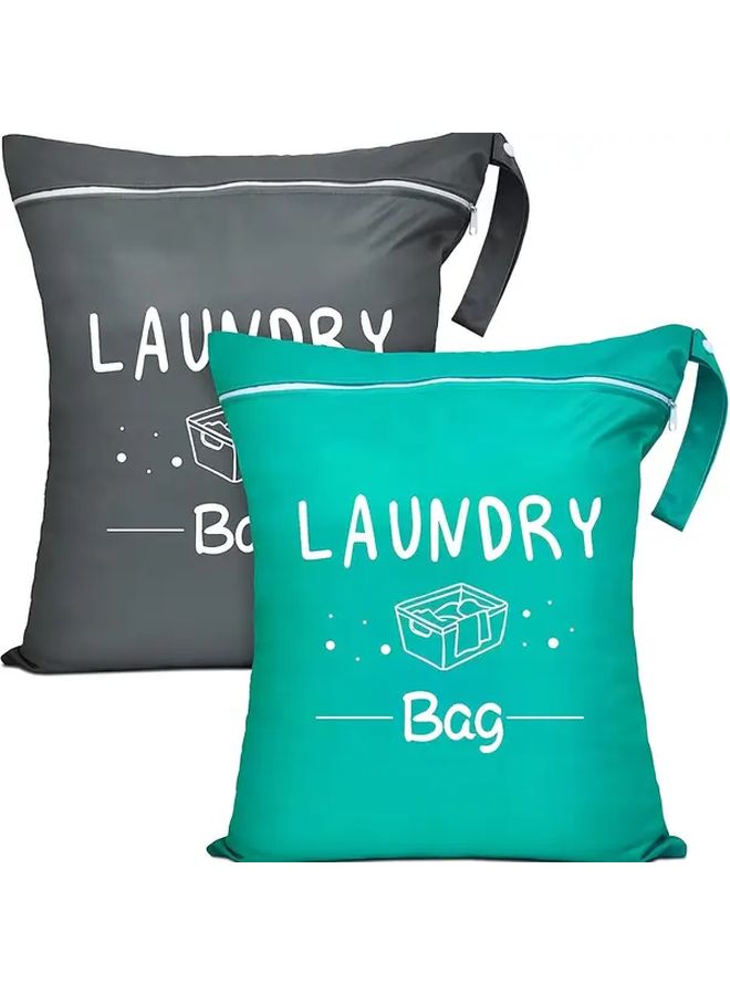 Extra Large Laundry Bags Durable Polyester with Zipper Closure Grey 1pc For Gym Yoga Swimming Dirty Clothes Separation - Image 1