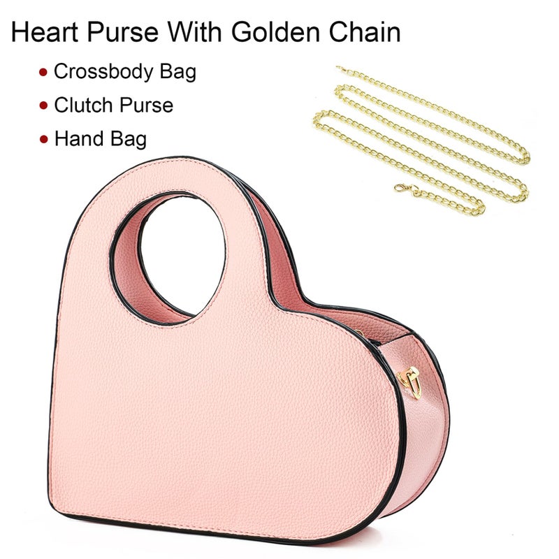KURGOOL Heart Purse Clutch Purses and Handbags, Small Crossbody Bag with Golden Chain, Birthday Gifts for Women, Mom, Sister - Image 4