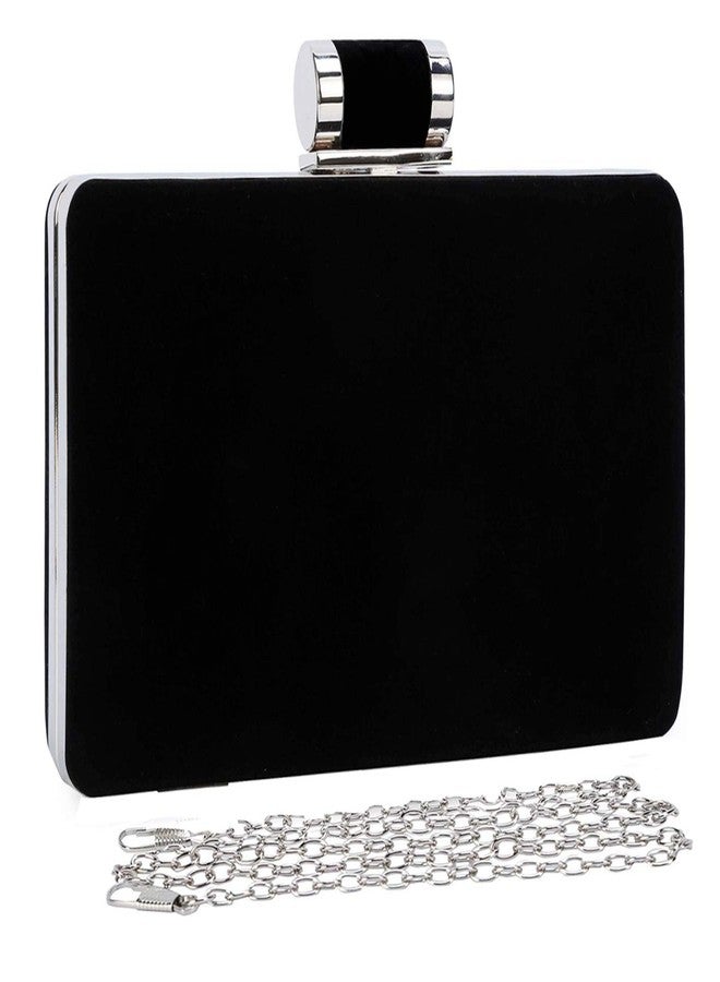 Selighting Elegant Velvet Clutch Evening Bags for Women Formal Wedding Party Clutch Purse Prom Cocktail Handbags Black - Image 1