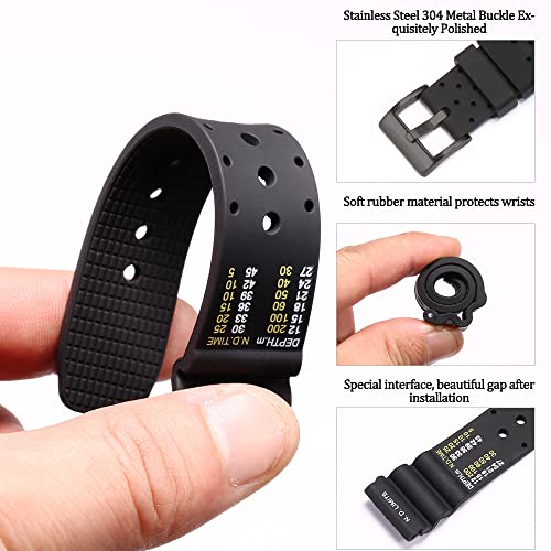 MCXGL 20mm Soft Silicone Strap compatible with Citizen Hyper Aqualand Duplex Promaster Men's Dive Watch Band waterproof wristband watches Accessories - Image 4