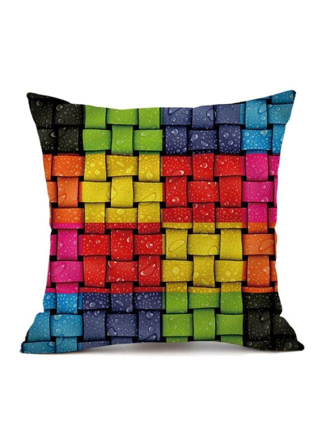 Geometric Shapes Printed Cushion Cover Red/Yellow/Blue 45x45cm