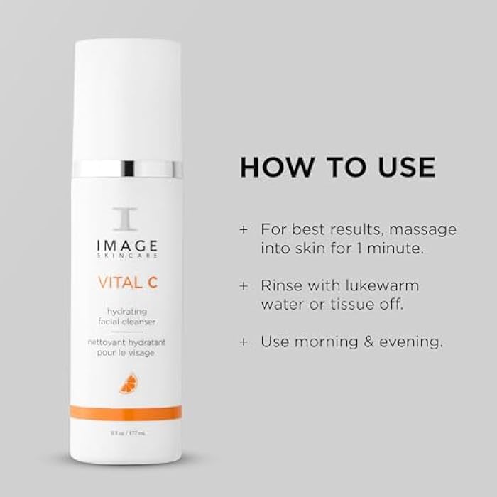 IMAGE Skincare, VITAL C Hydrating Facial Cleanser, Gentle Face Wash with Vitamin C, E and A - Image 4